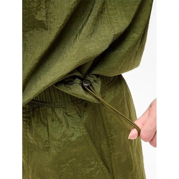 Athleta Green Nylon Utility Jacket Shirt Oversized Relaxed Fit Medium Athleisure - Picture 3 of 12